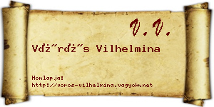 Vörös Vilhelmina névjegykártya